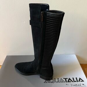 Aquatalia Gael Suede/Elastic Knee Boots